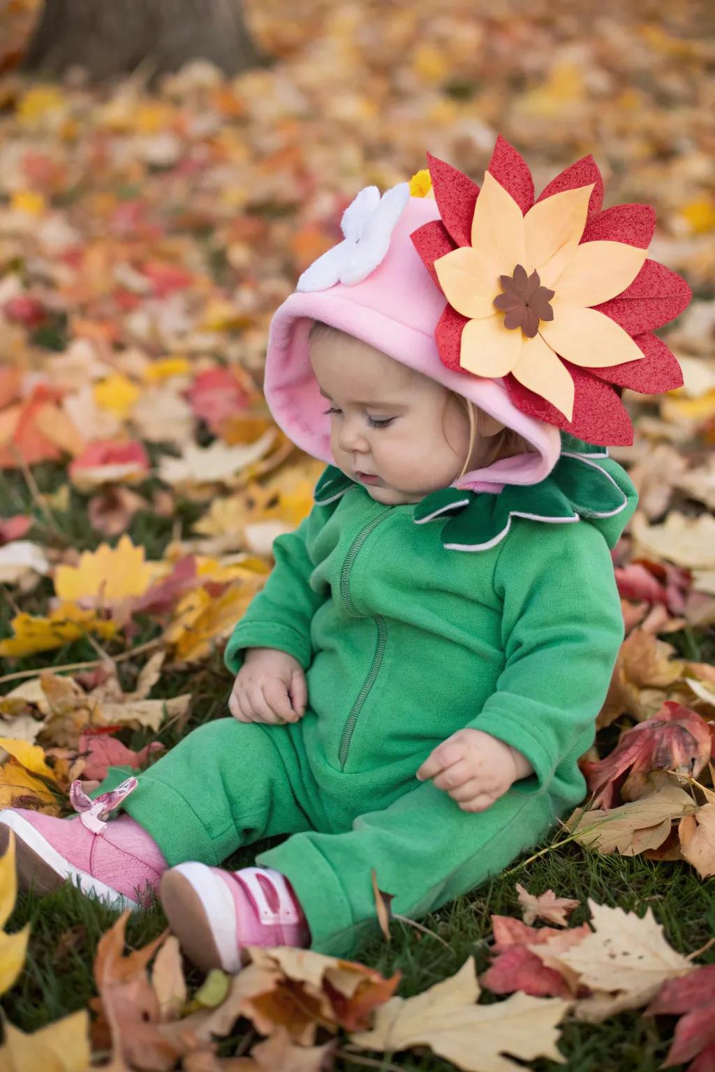 A delightful floral ensemble perfect for the Halloween season.
