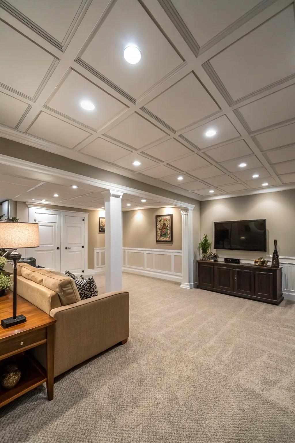 Flush lighting really maximizes the space without losing precious height.