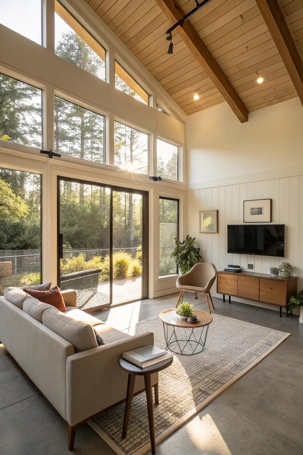 An open-concept layout amplifies the sense of spaciousness in compact ADUs.