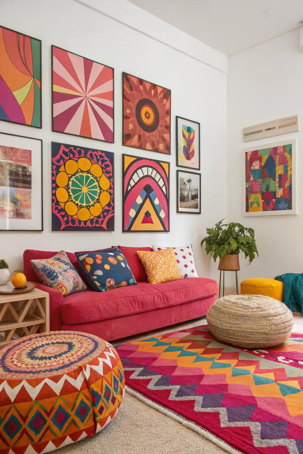 Abstract designs bring color and creativity to your walls.