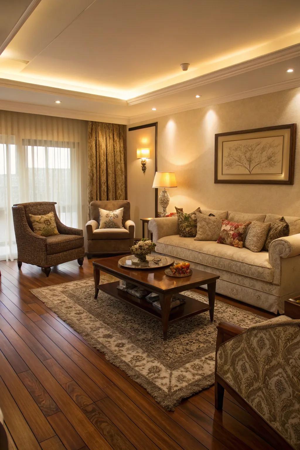 Elegant wood-look laminates bring a timeless touch to any area.