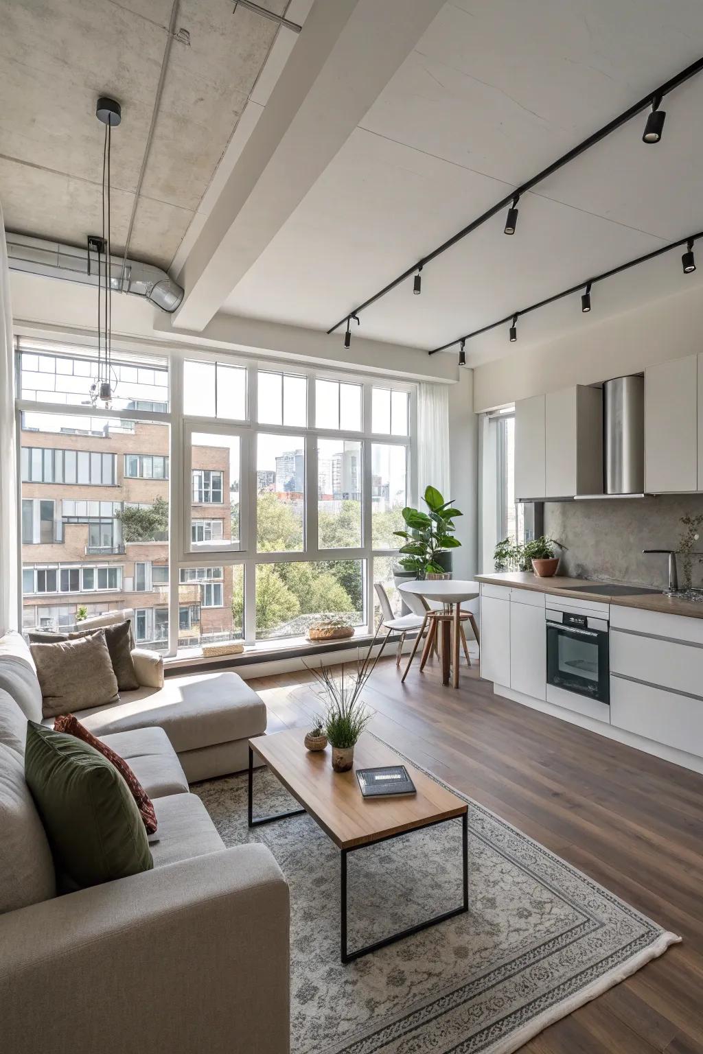 An open-concept unifies areas for a smooth, cohesive feel.
