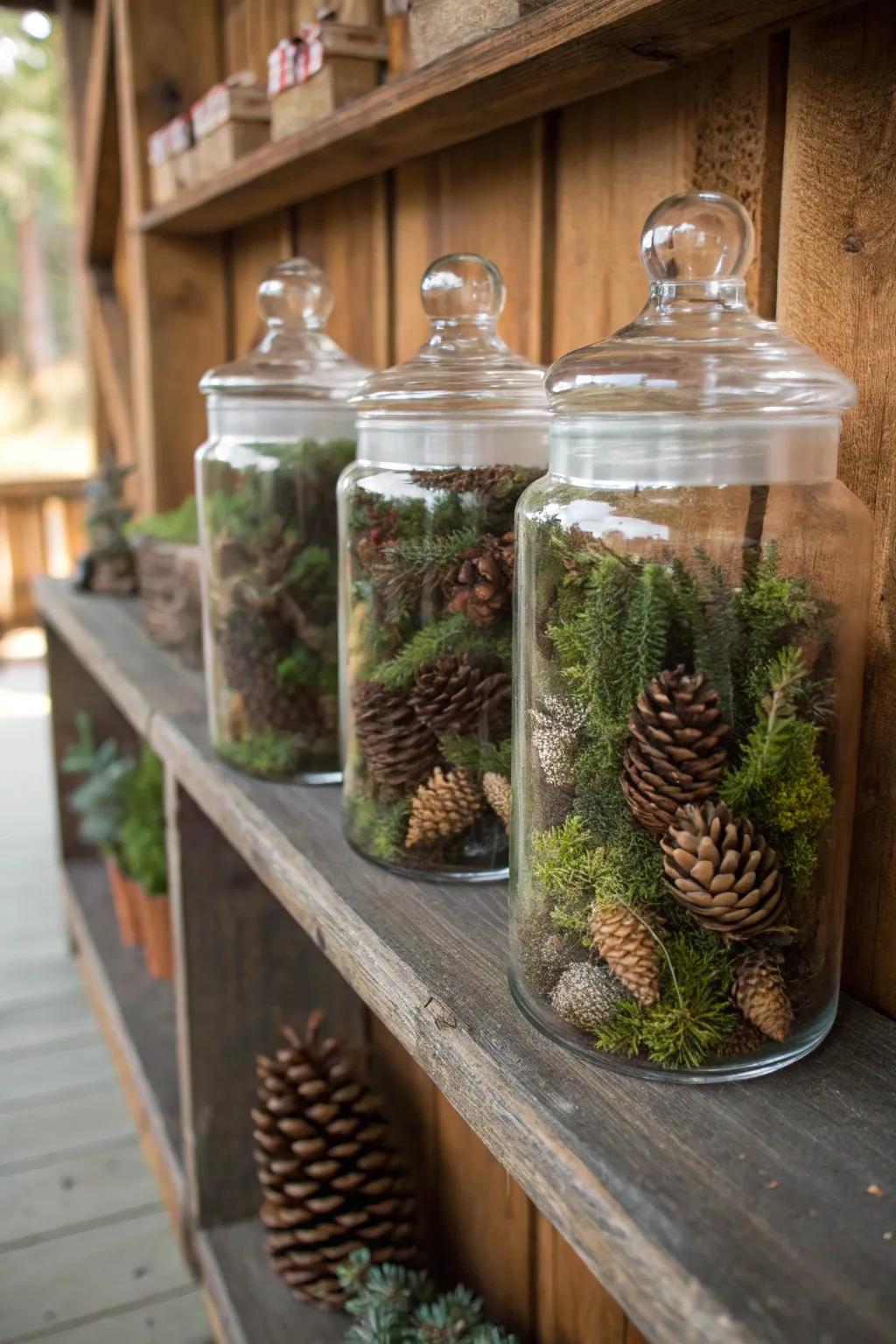 Inspired by the outdoors, vintage-inspired glass jars bring a touch of nature to your décor.