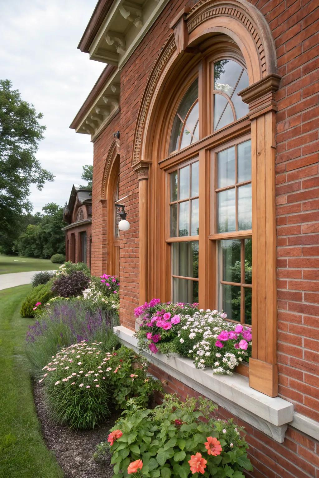 Timber borders bring warmth and charm to your home's facade.
