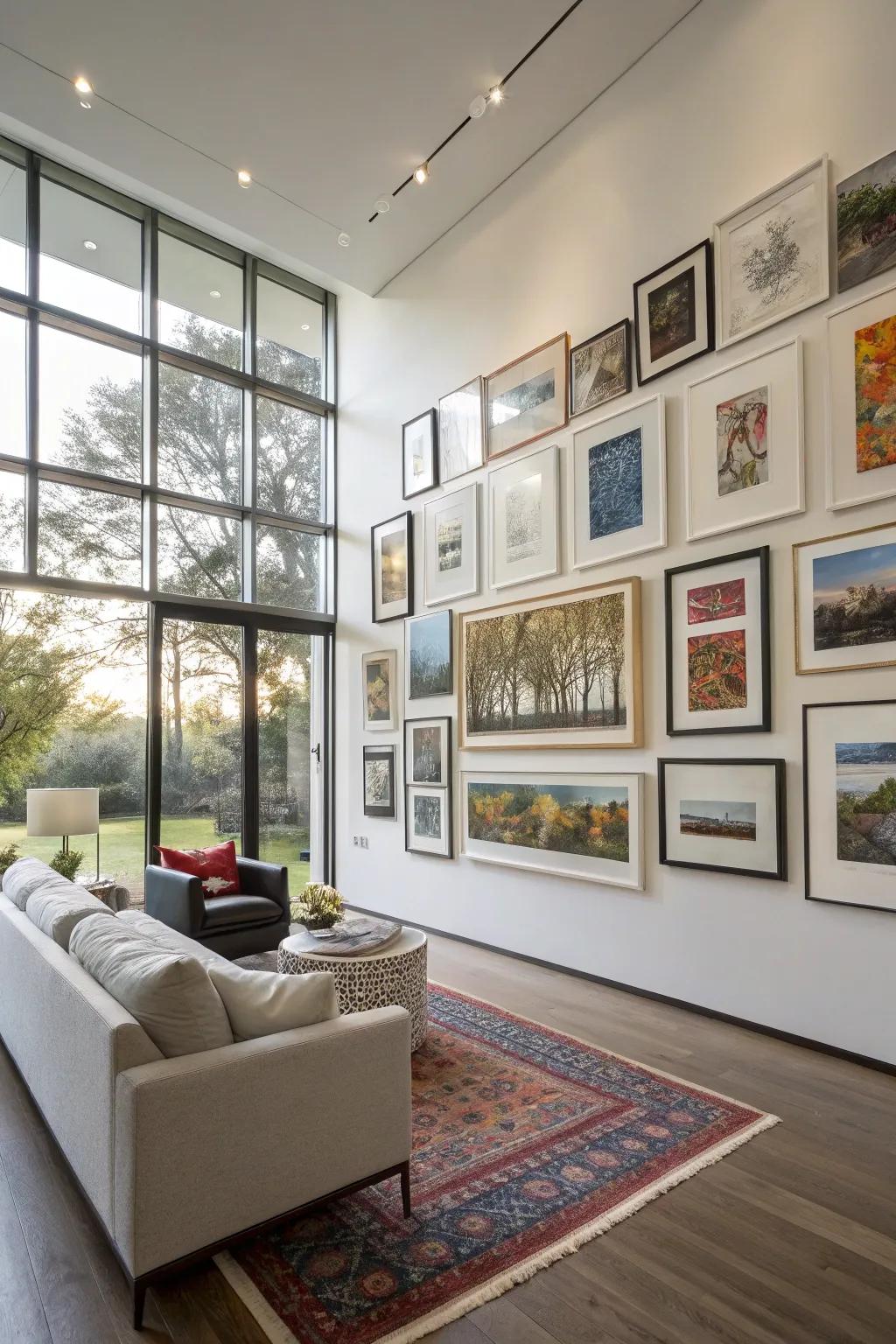 An elegant display employing a grid formation for a well-proportioned artistic presentation.