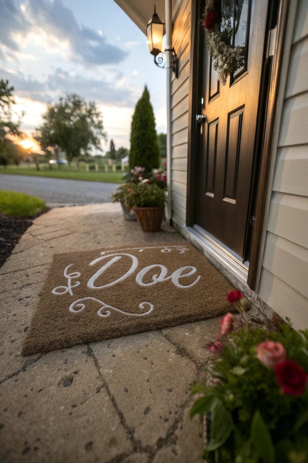 Greet your visitors with a custom-painted entrance mat showcasing your individual style.