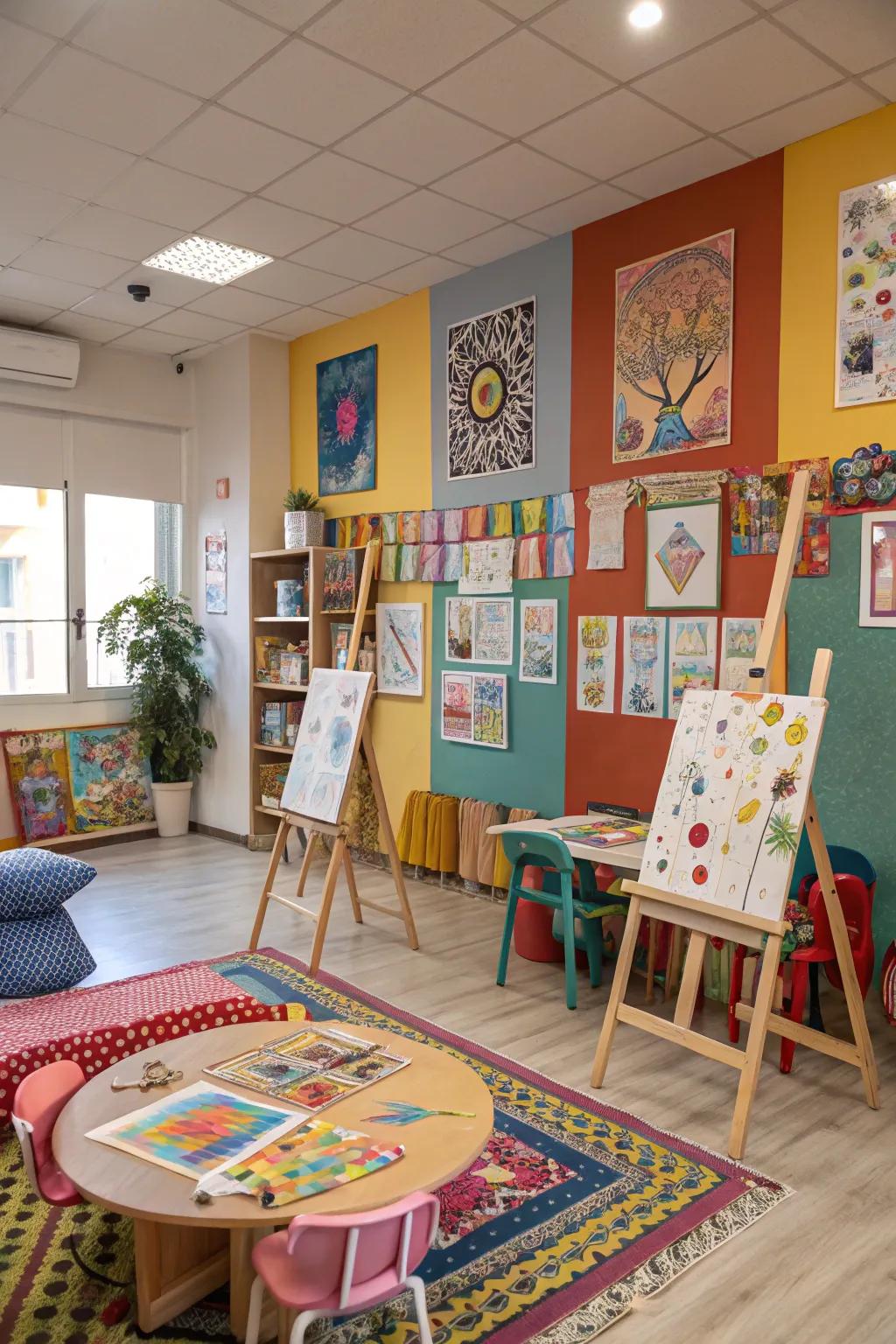Infuse your art area with a spectrum of hues to ignite creativity.