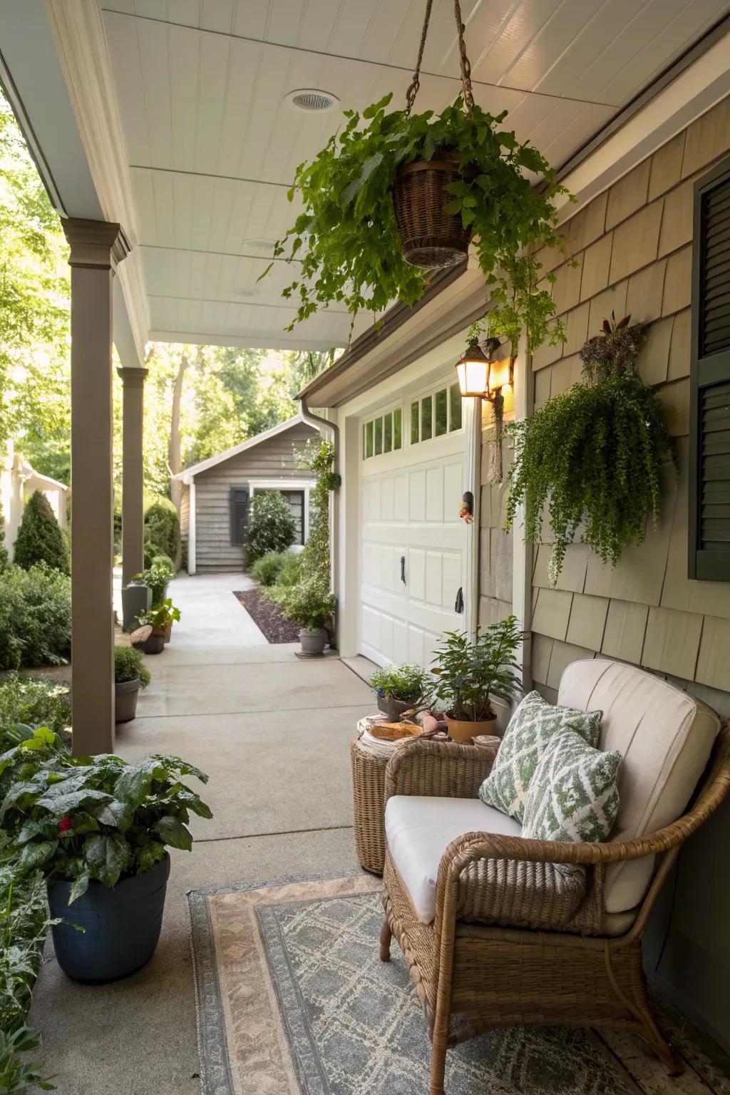 A connector passage offering a snug and practical bridge between home and garage.