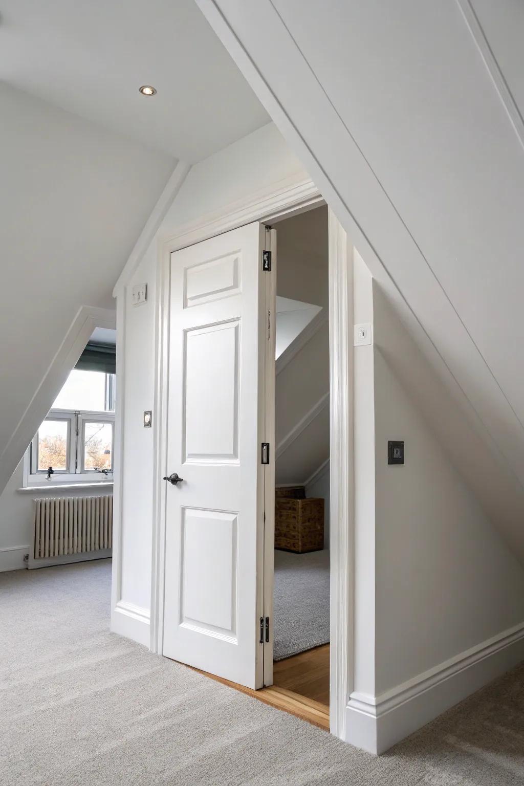 Uncluttered white trim provides a pristine, seamless look.