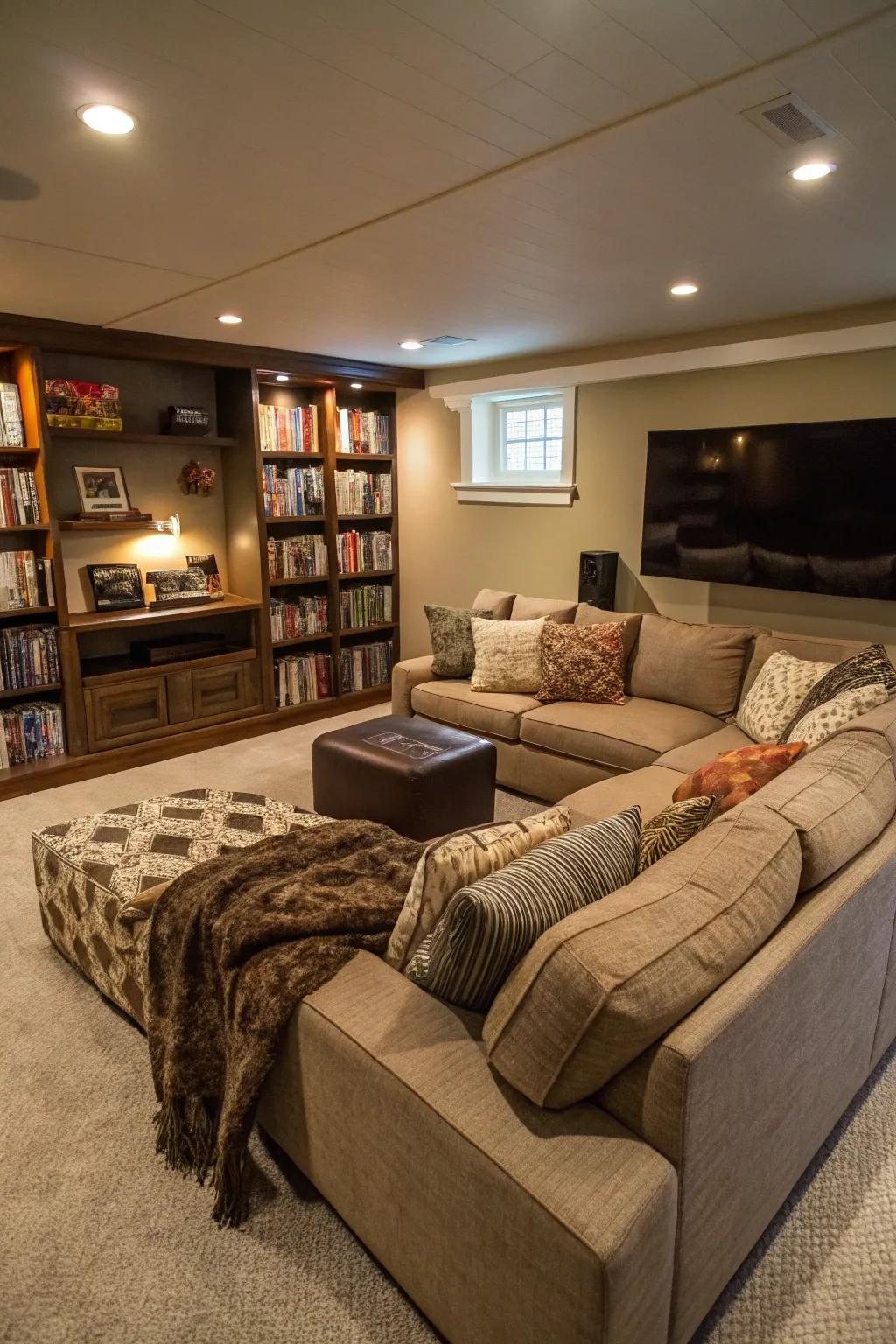 A modular couch effortlessly adapts to unusual room designs.