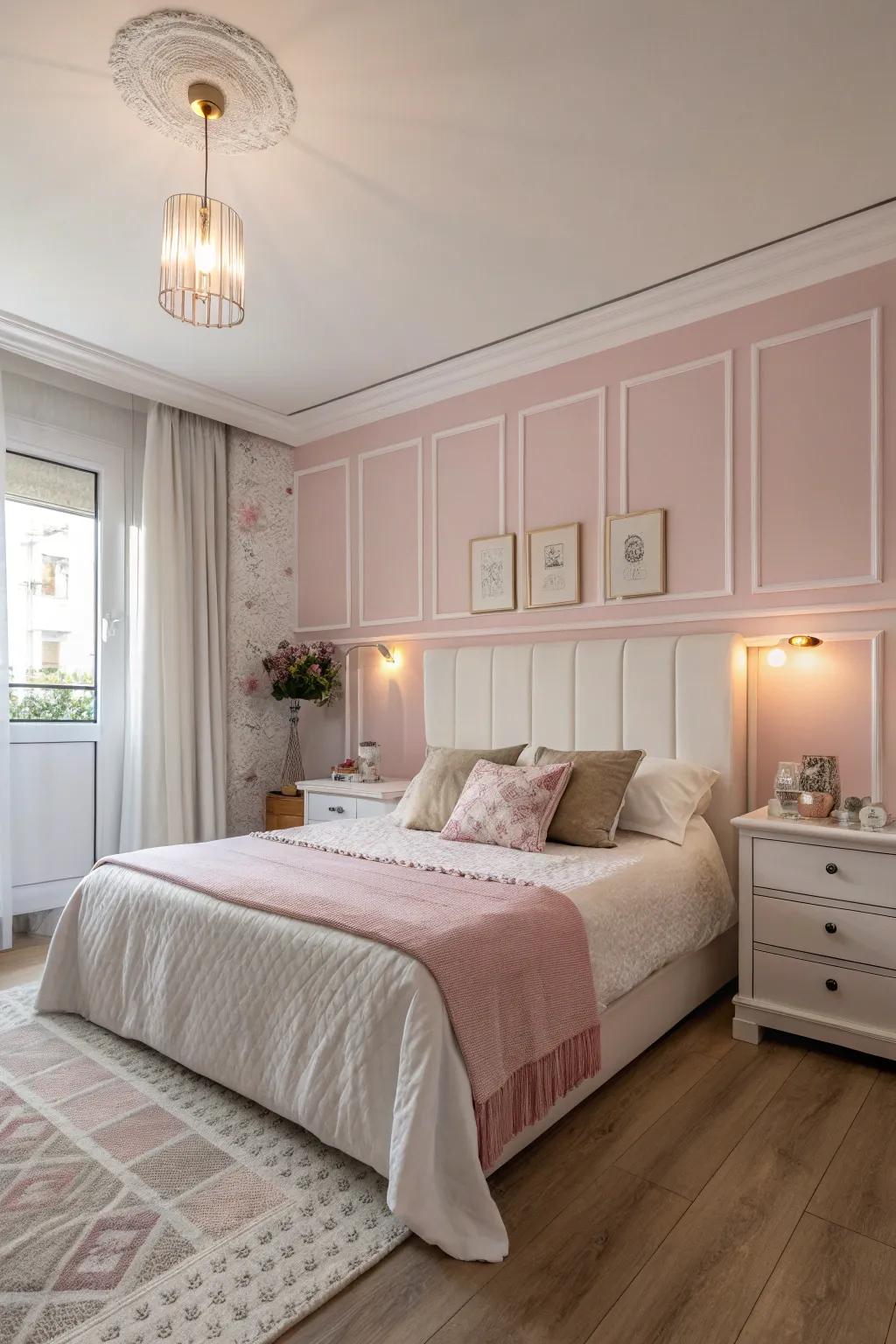 Gentle shades set a serene stage for a ballet-themed room.