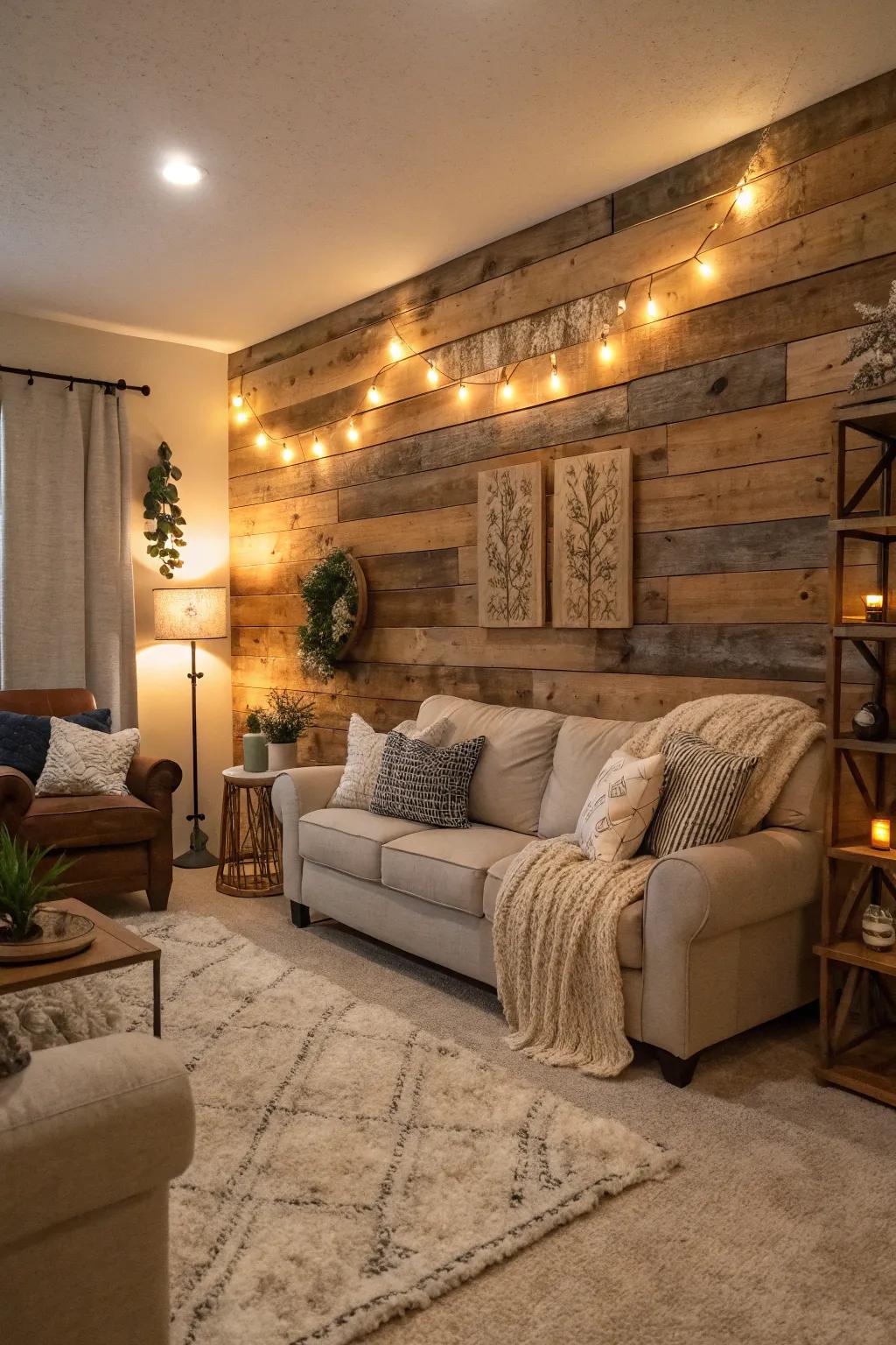 Personalize your area with vintage timber boards.