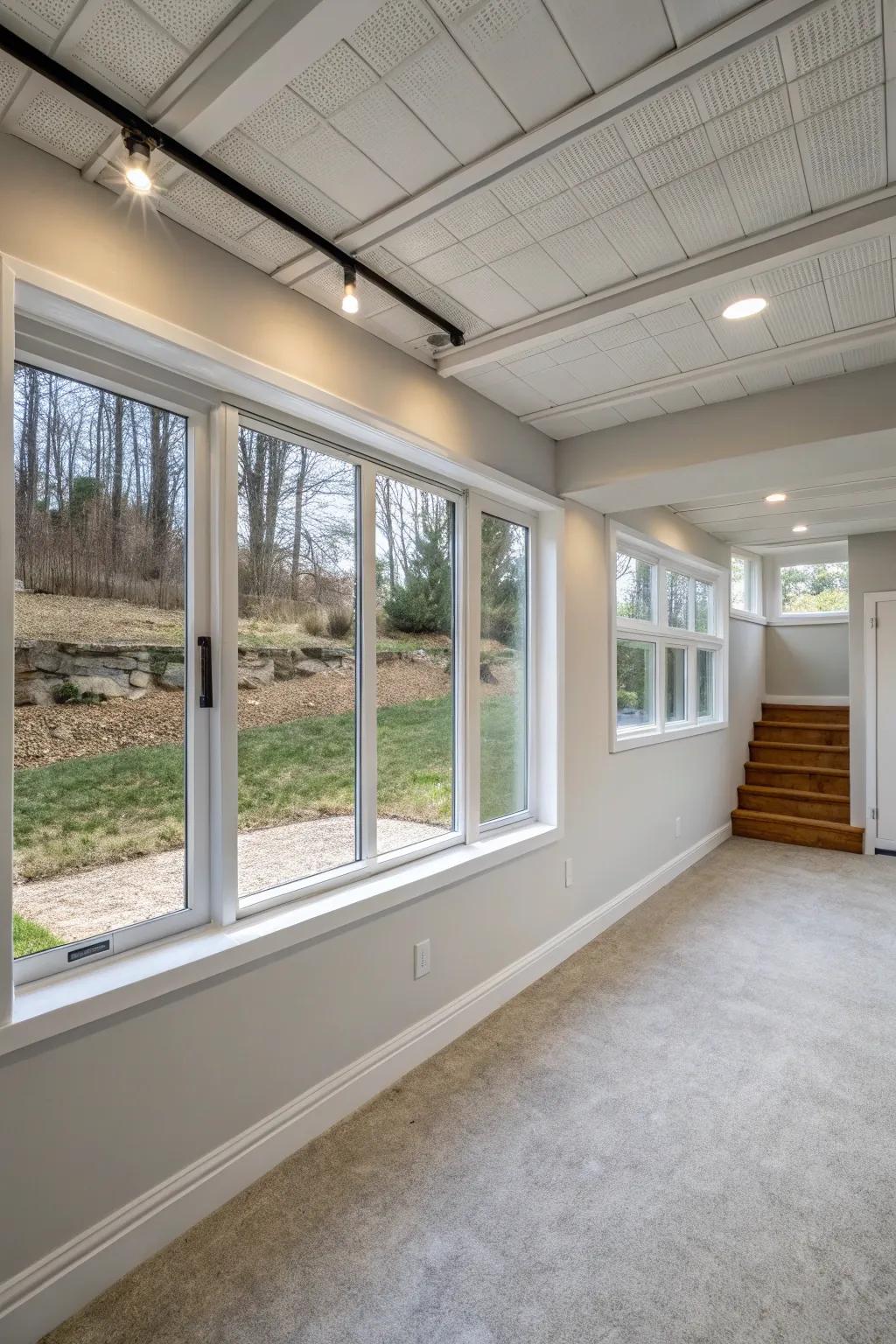 Egress windows offer both an escape route and a flood of natural light, turning a dark basement into a welcoming extension of your home.