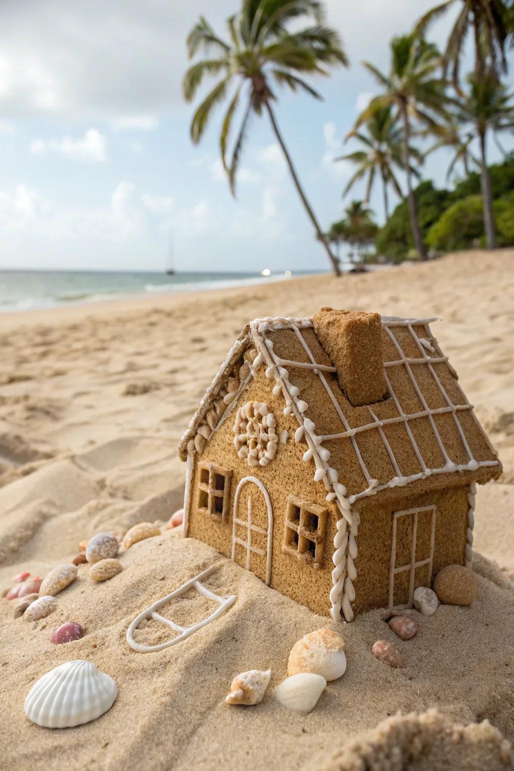 The quintessential sandy shoreline fashioned from graham crackers.