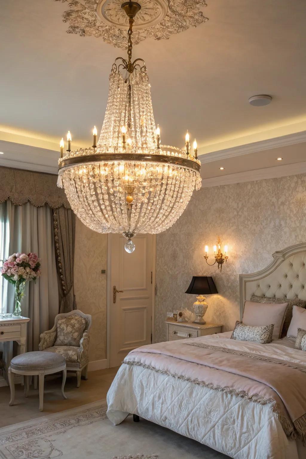 Enduring grace with a classic crystal chandelier.