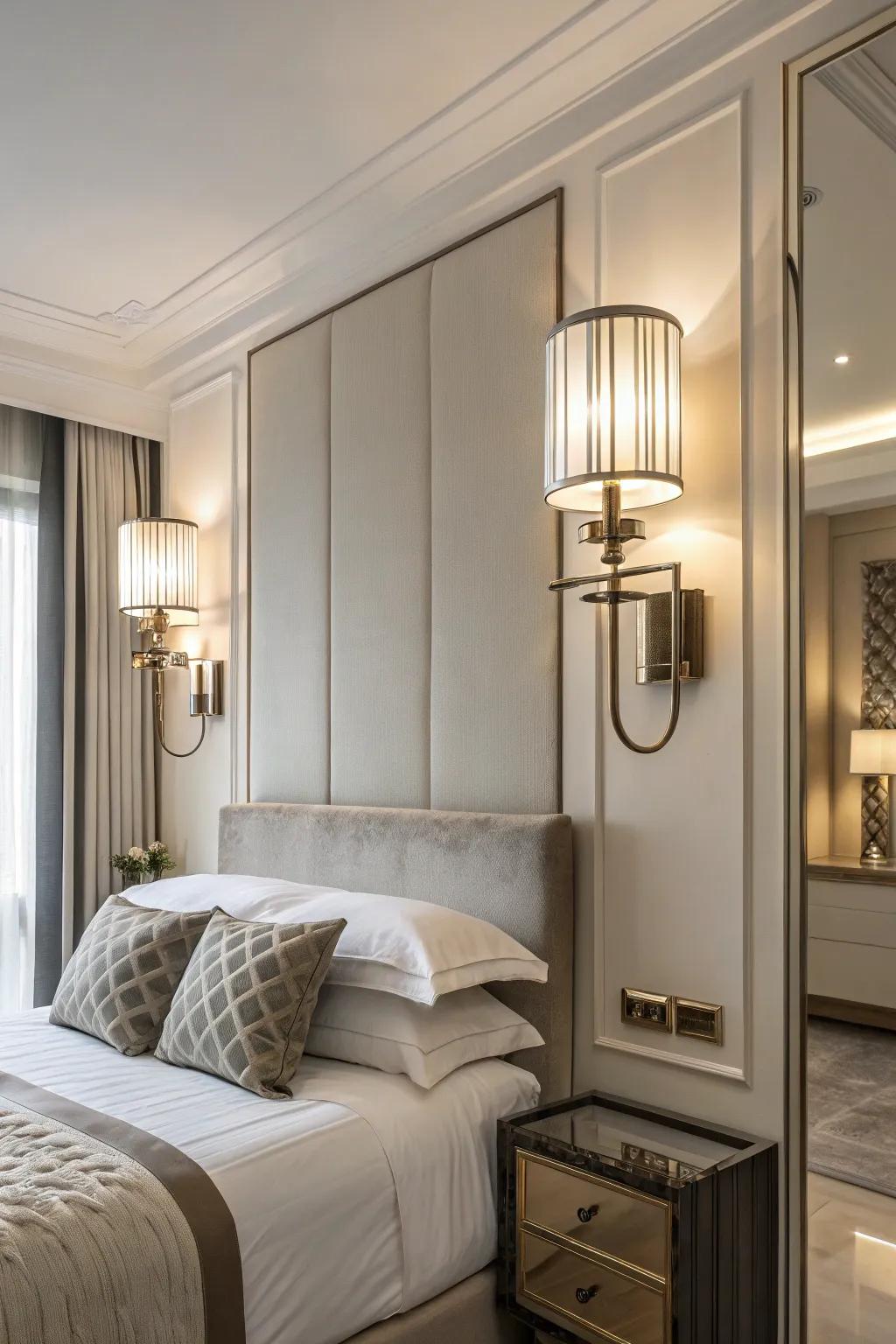 Sleek modern sconces add a touch of elegance to minimalist spaces.