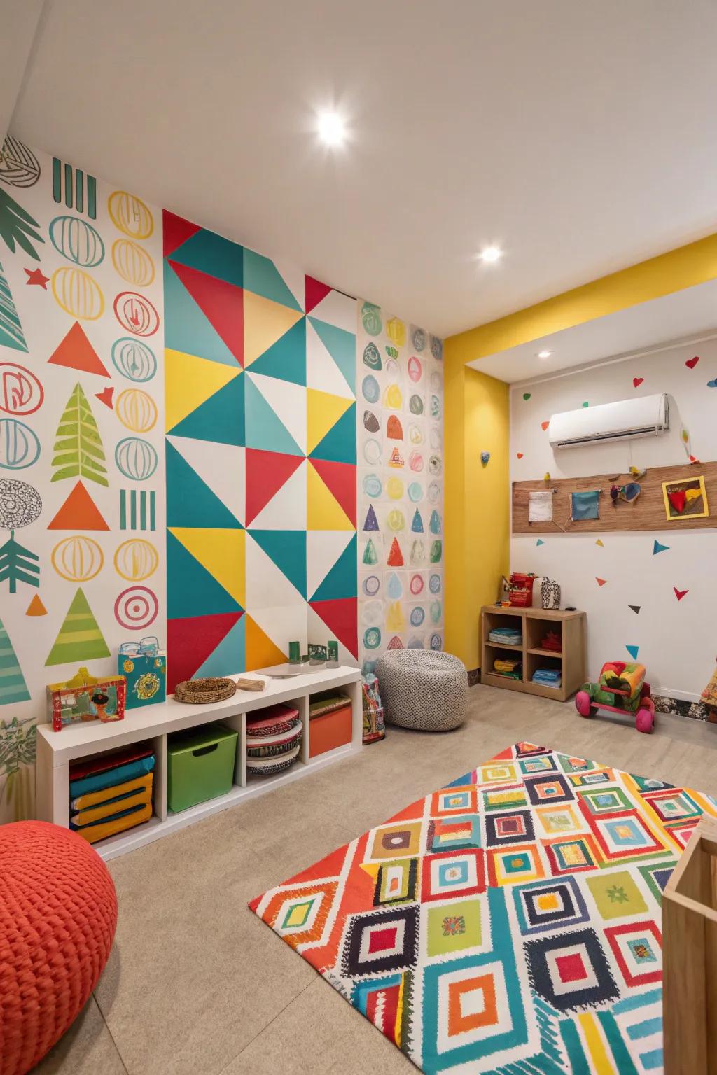 Change a simple space into a universe of striking colors and themes.