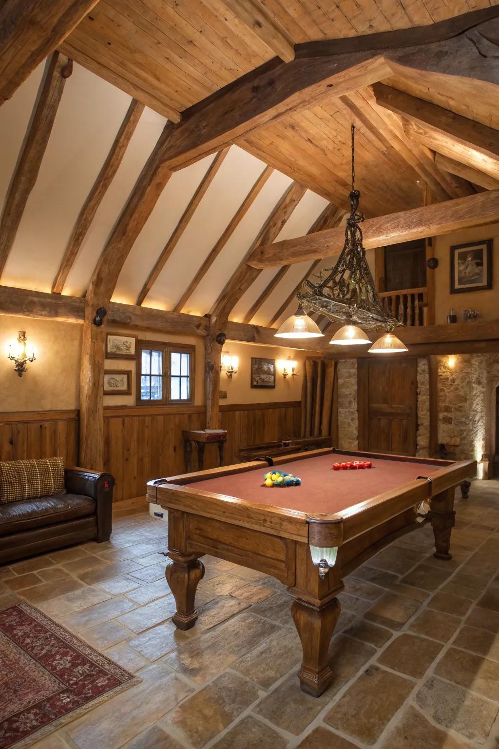 Natural timber imbues your billiard hall with coziness and individuality.