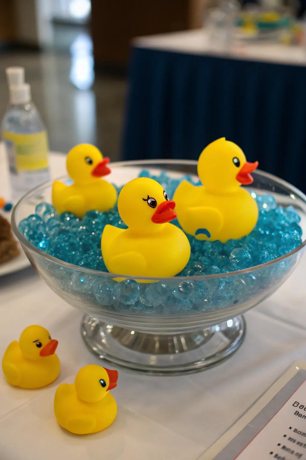 A charming concept for a ducky centerpiece.
