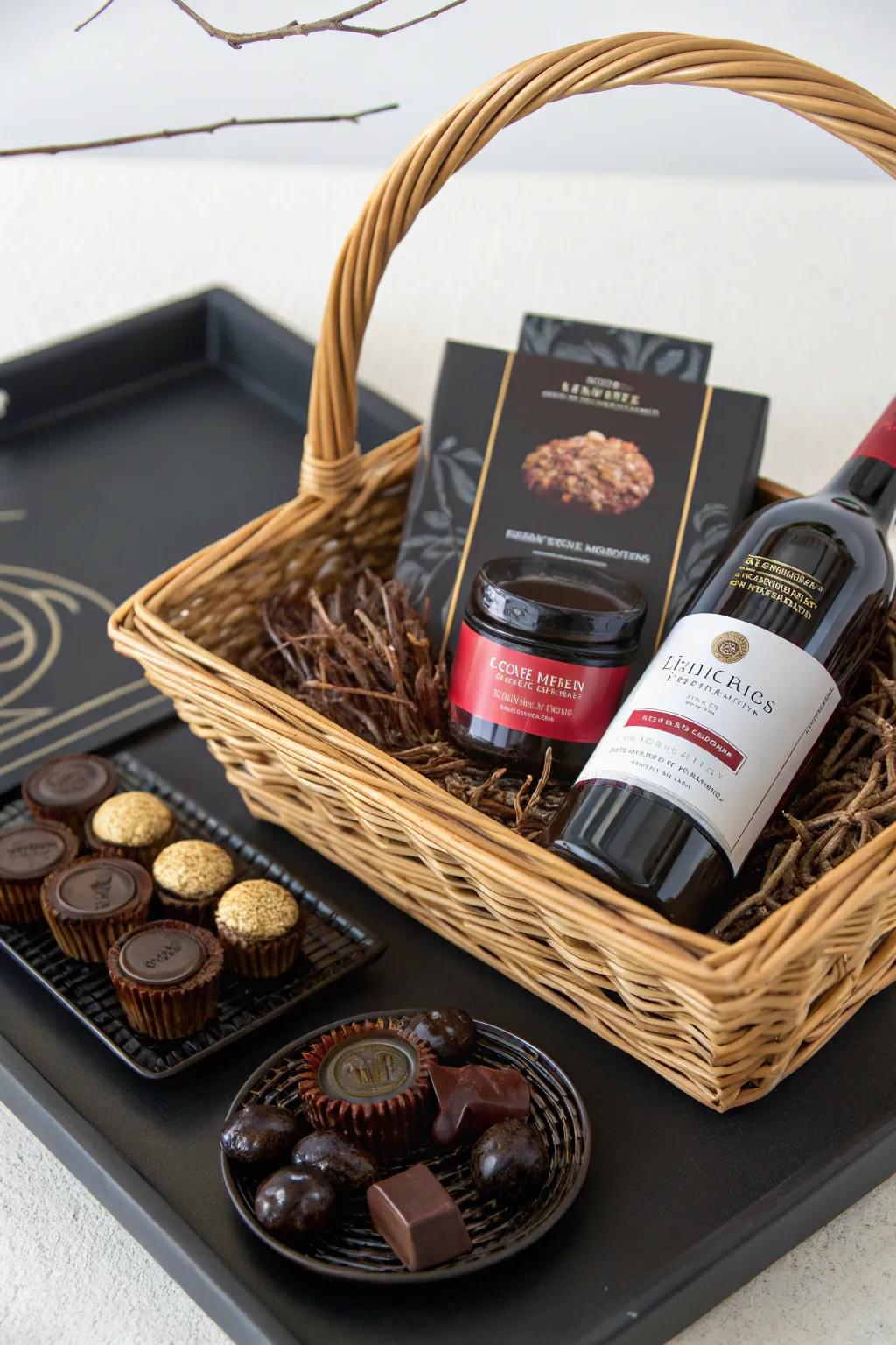 A premium dark-inspired hamper filled with lavish treats.