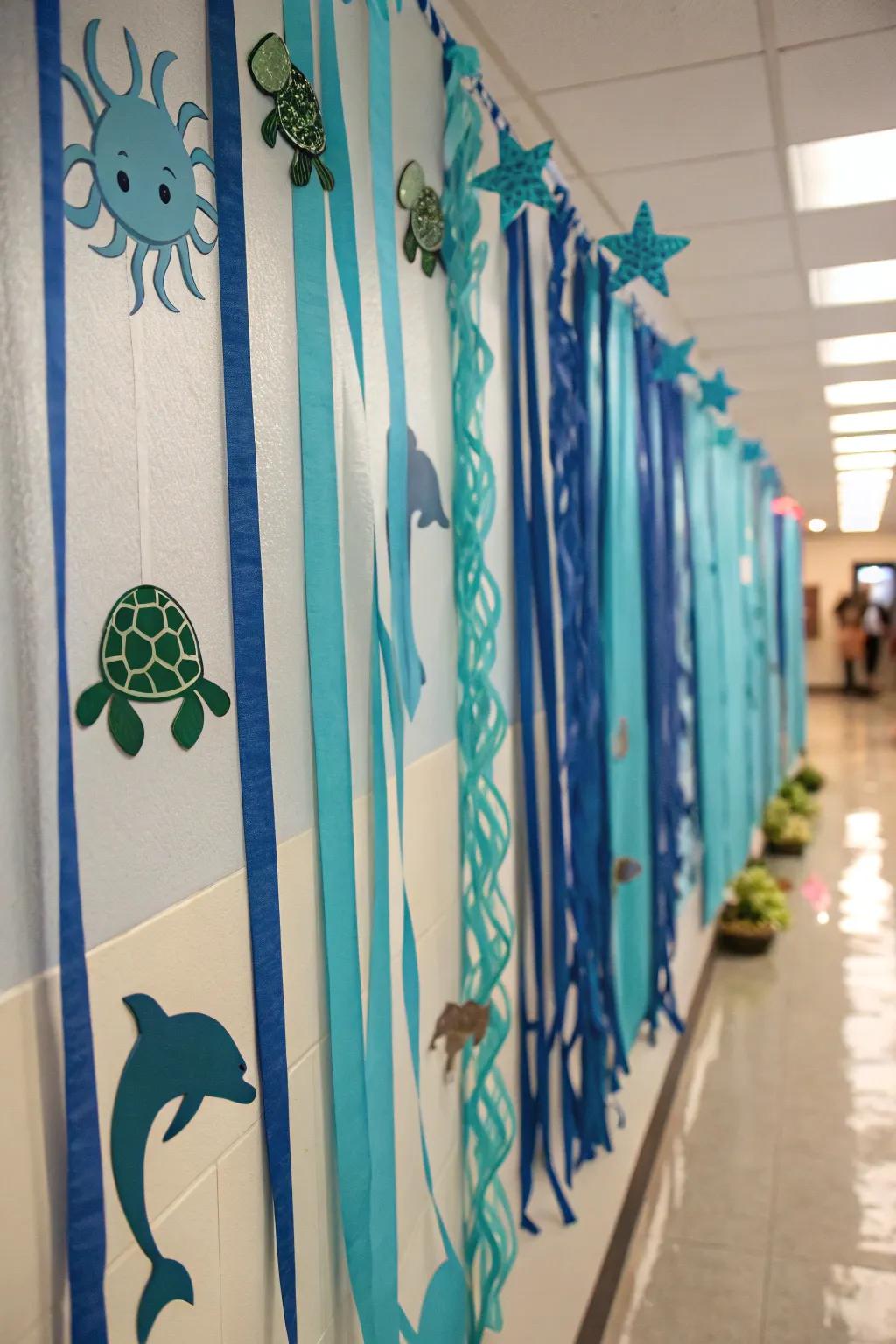 Prepare the setting for an oceanic expedition with an energetic underwater vista.