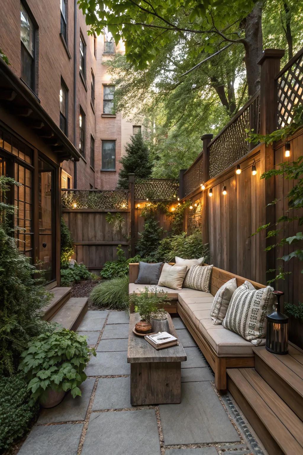 A welcoming nook where you can unwind and relax in this backyard.