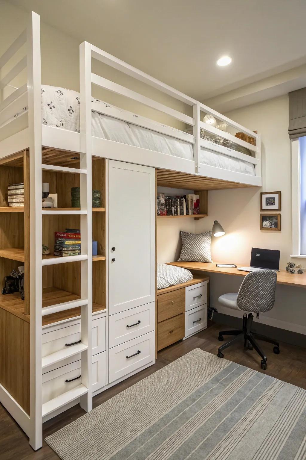 Elevate your designs with vertically stacked bunk beds.