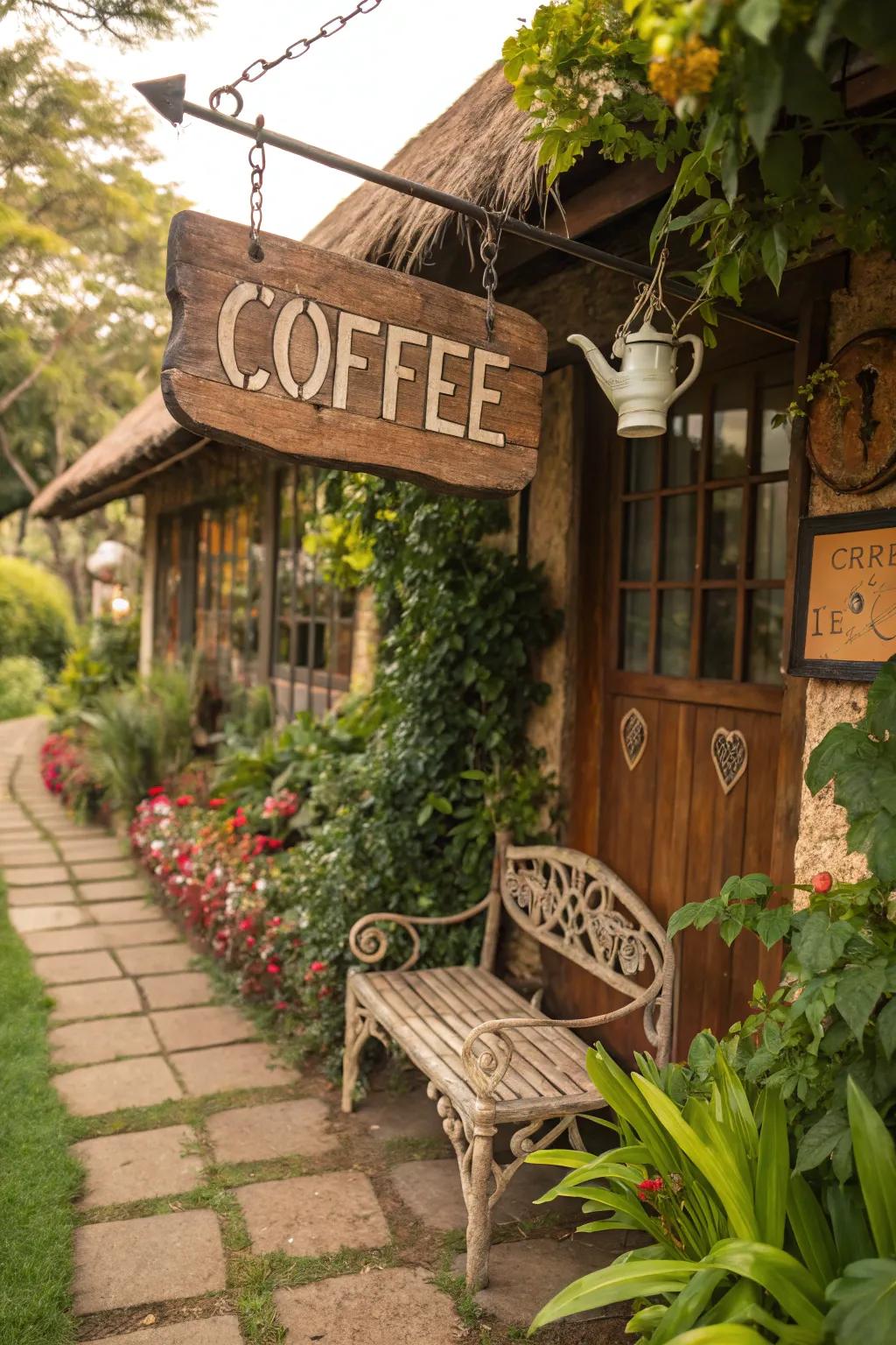 Wooden signs imbue a welcoming and pleasant feel to any business entry.