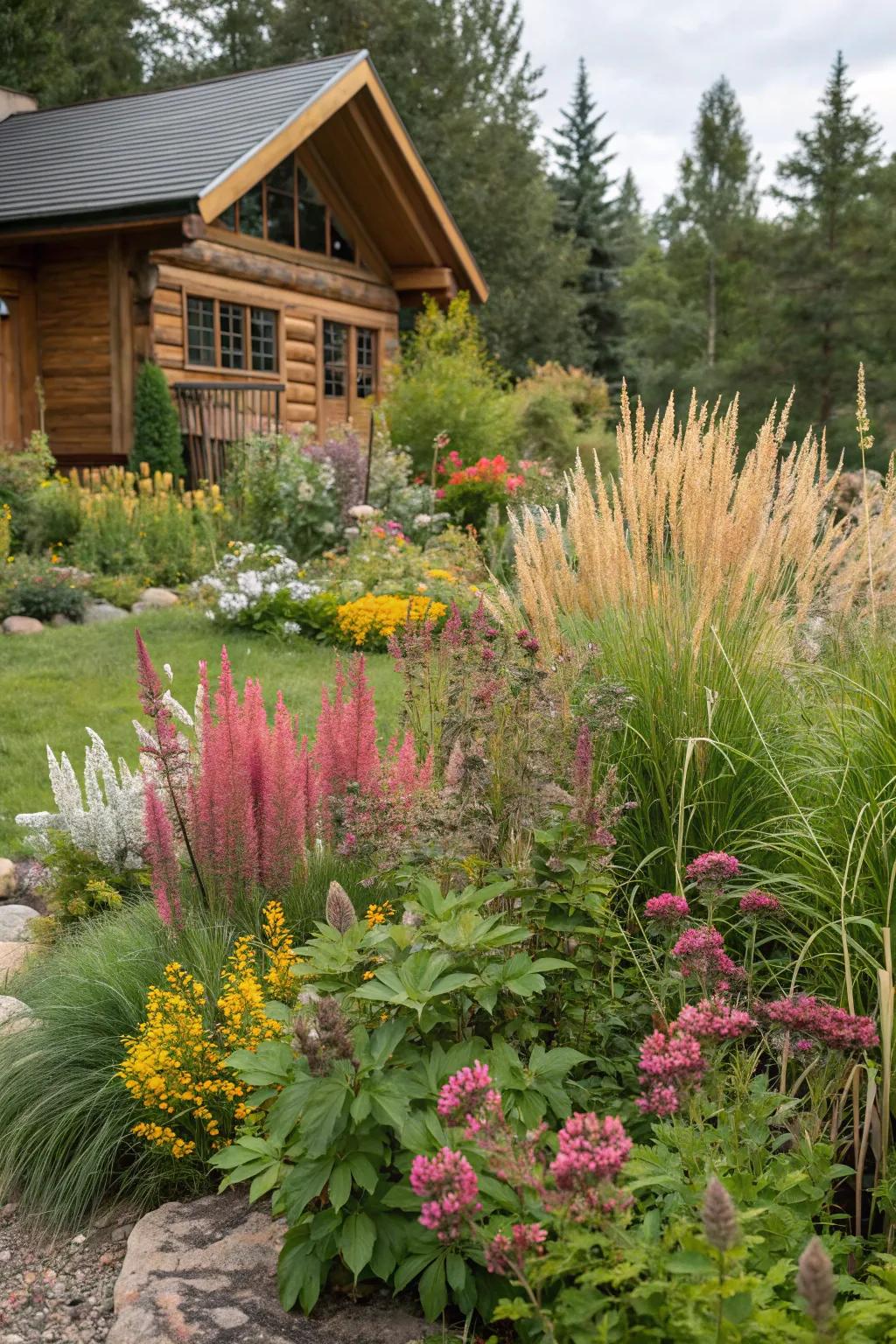 Local plants effortlessly enhance your cabin's landscape.
