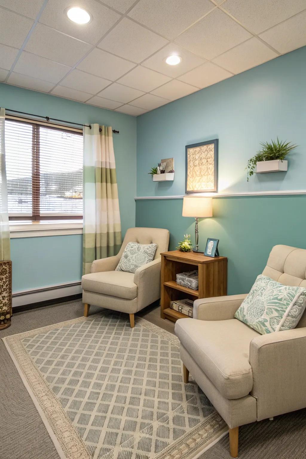 Muted and calming colors will establish a tranquil ambiance.