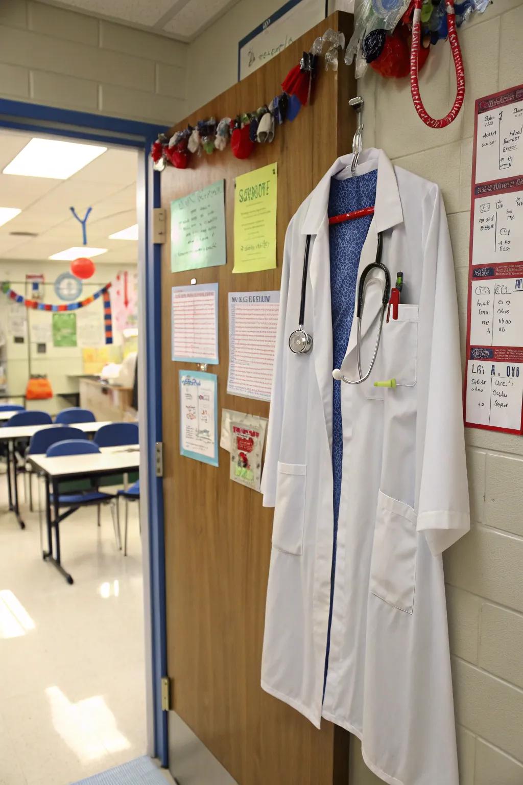 Step into the realm of medicine with this physician's practice door.