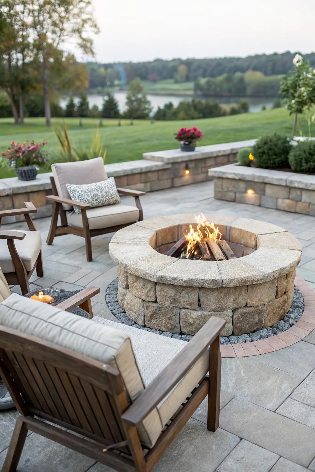 A DIY fire pit quickly becomes the main attraction on any patio.