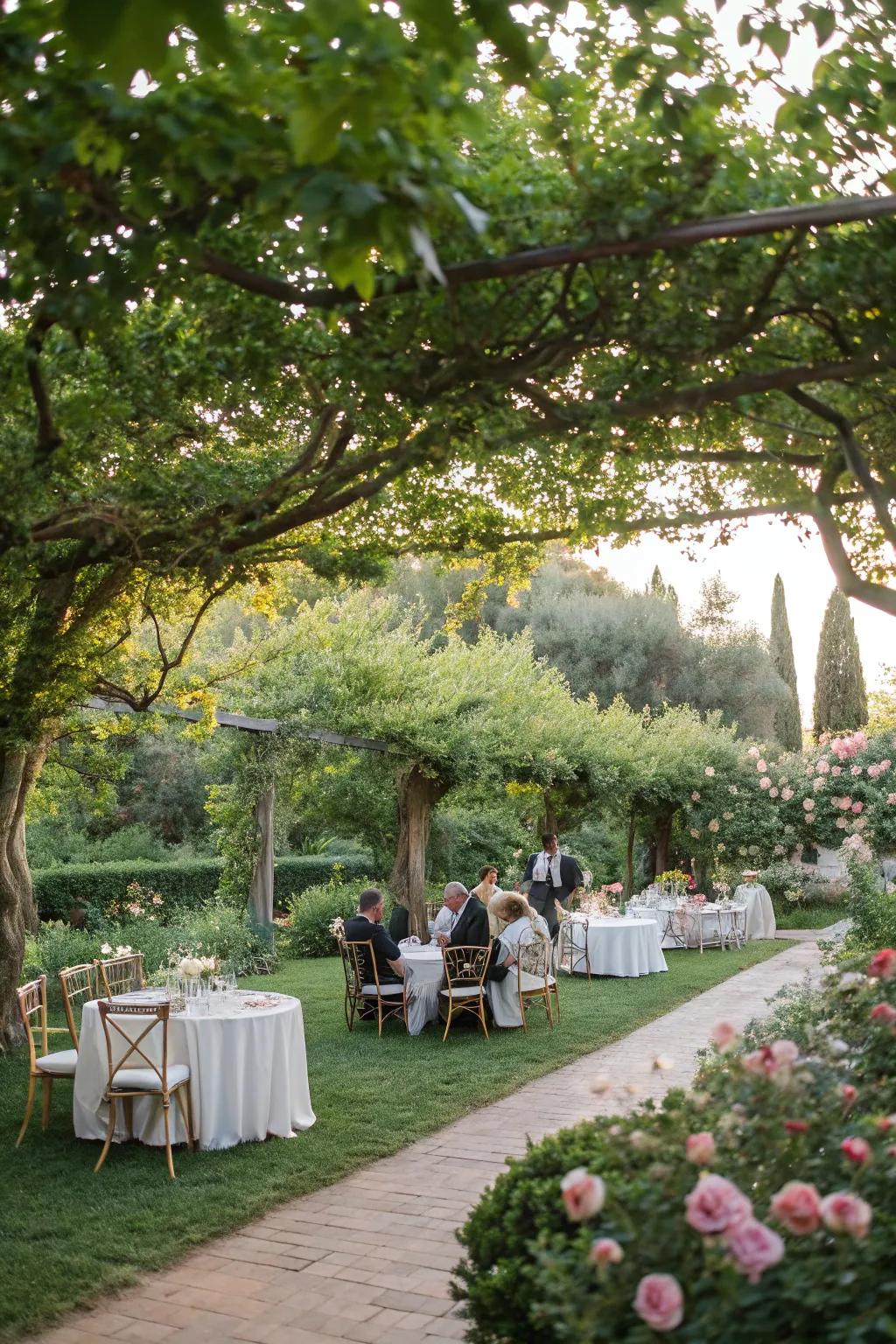 Host a gorgeous open-air gathering to economize on venue expenses.