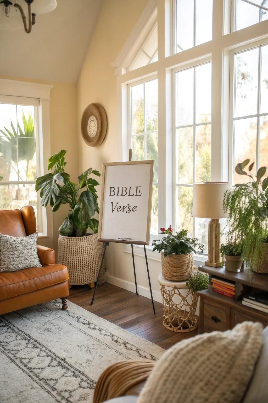 Canvas art showcases inspirational scripture beautifully.