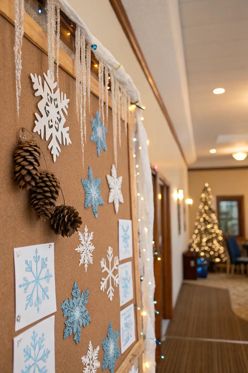 Bring a snowy spectacle to life on your bulletin board.