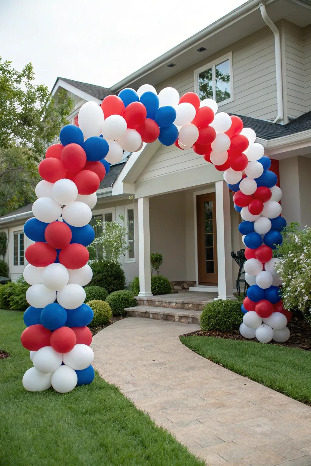 A lively balloon arch makes a wonderful entrance.