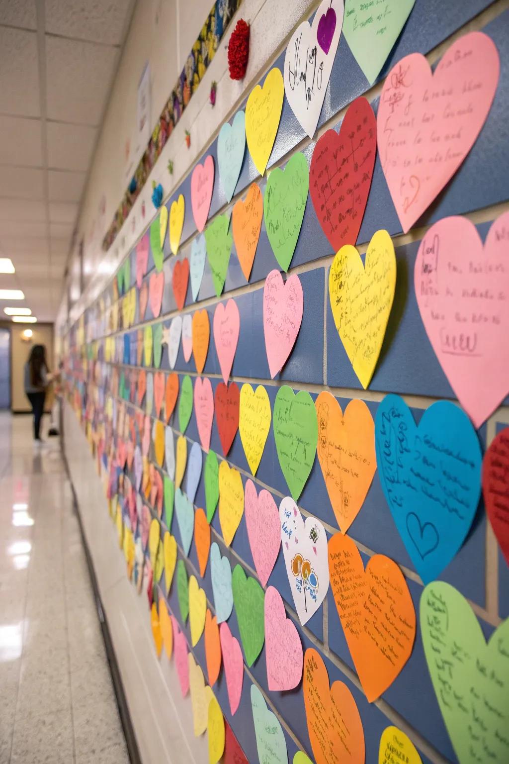 Sincere wall display promoting positivity and inclusivity.