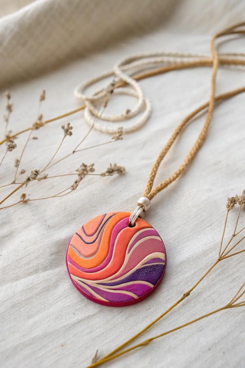 Welcome the evening glow into your aesthetic with this radiant clay ornament!