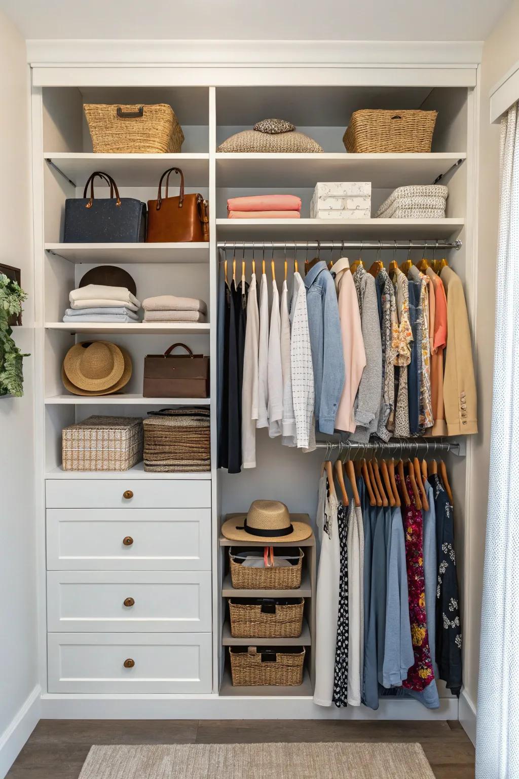 Open shelving allows a clear view and straightforward access to your treasured items.