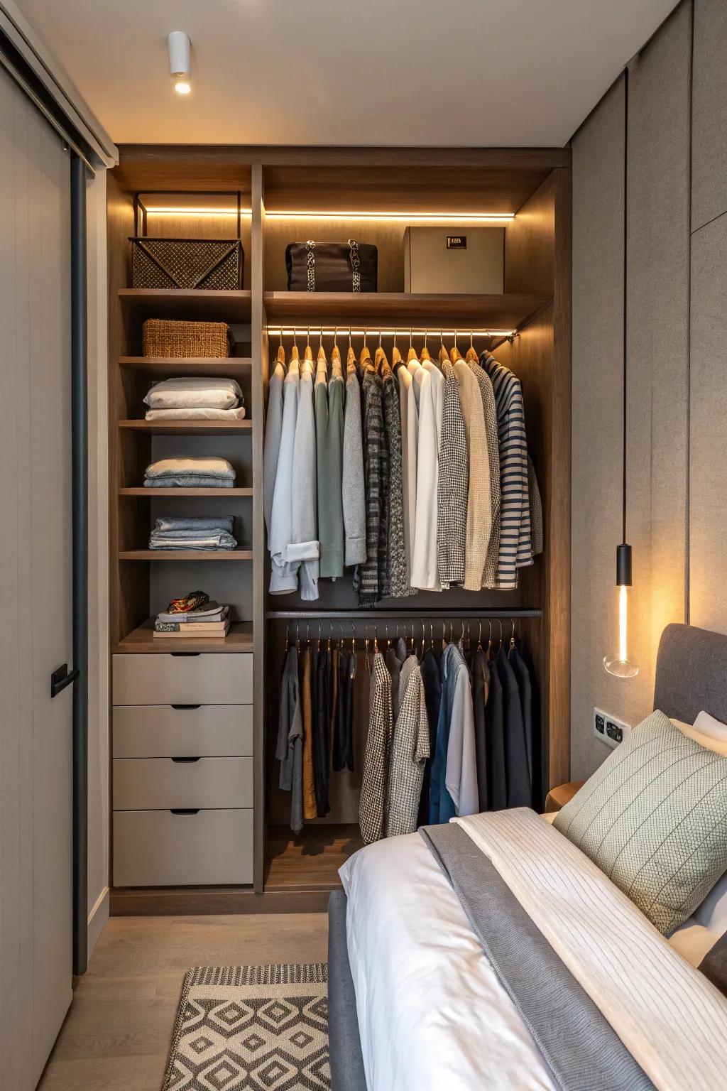 Hanging organizers make the most of vertical space.