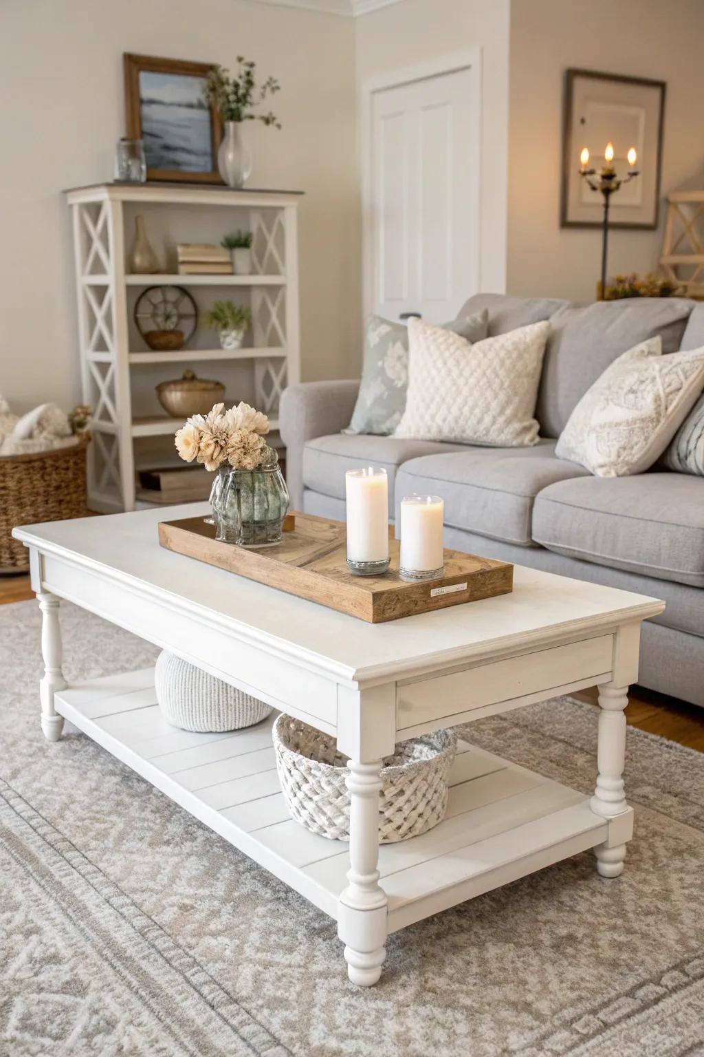 A classic white table brings a sense of airiness and sophistication to any space.