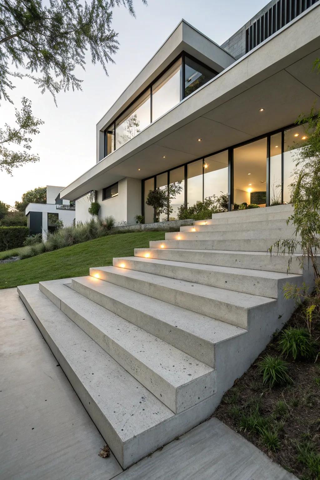Minimalist steps that spell a sleek entrance.