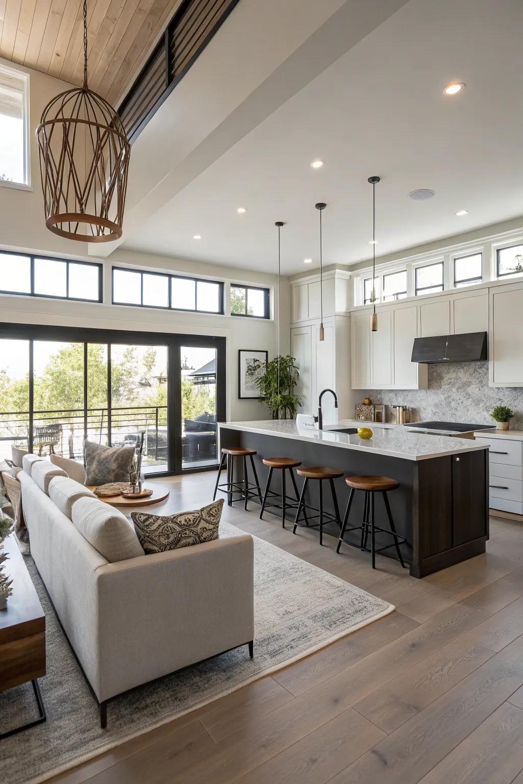 An open-concept kitchen encourages a sense of flow and connection within the home.