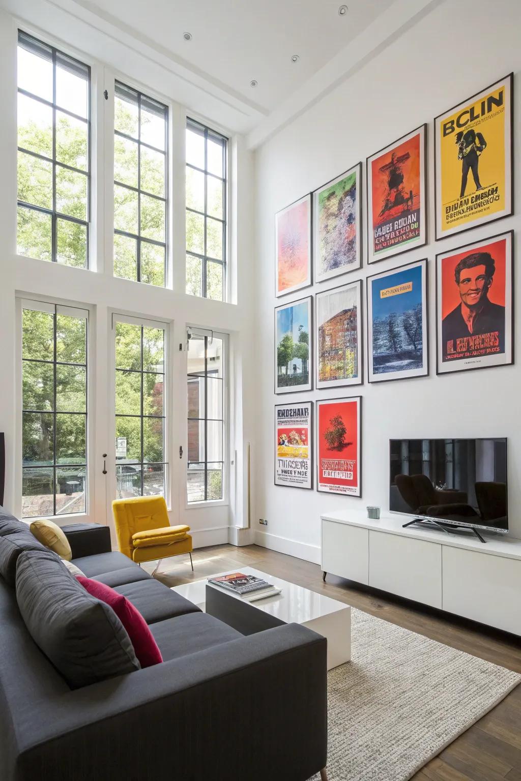 Eye-catching, vividly colored posters inject verve into any space.