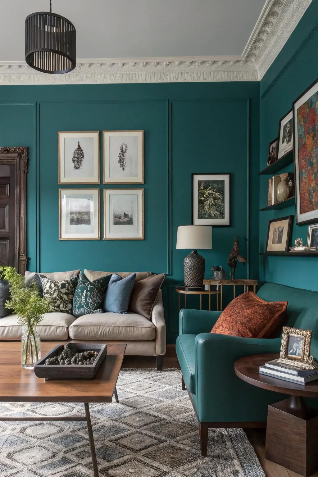 Create a focal point with a bold accent wall.