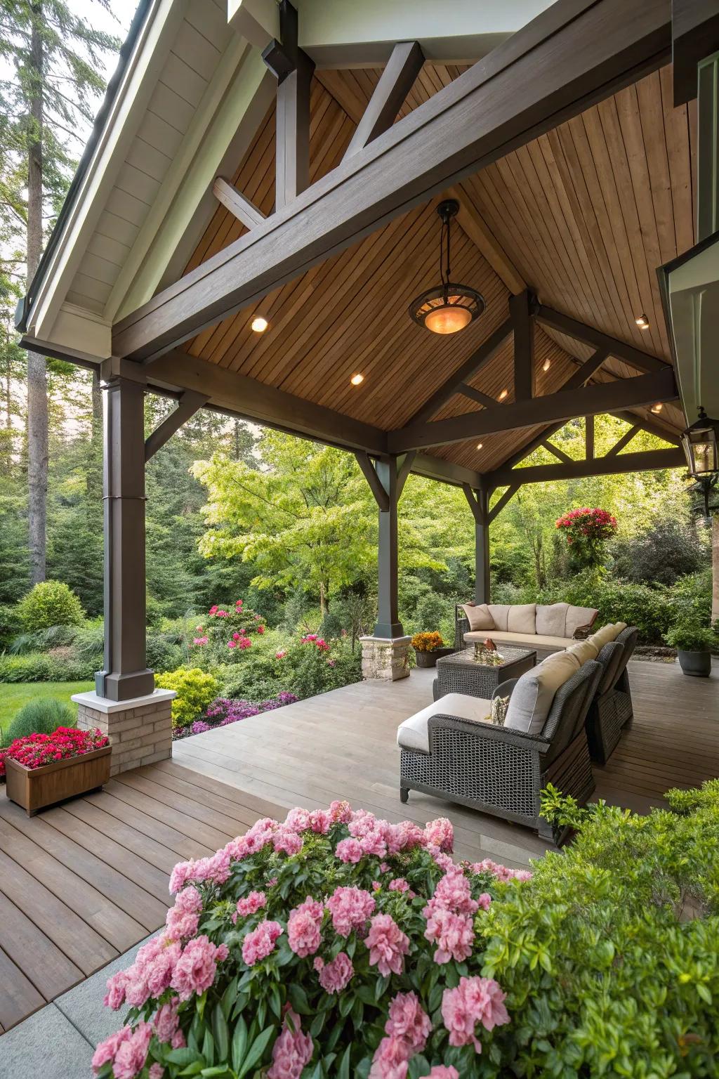 Gabled roofs offer aesthetic charm and practical benefits for your deck.