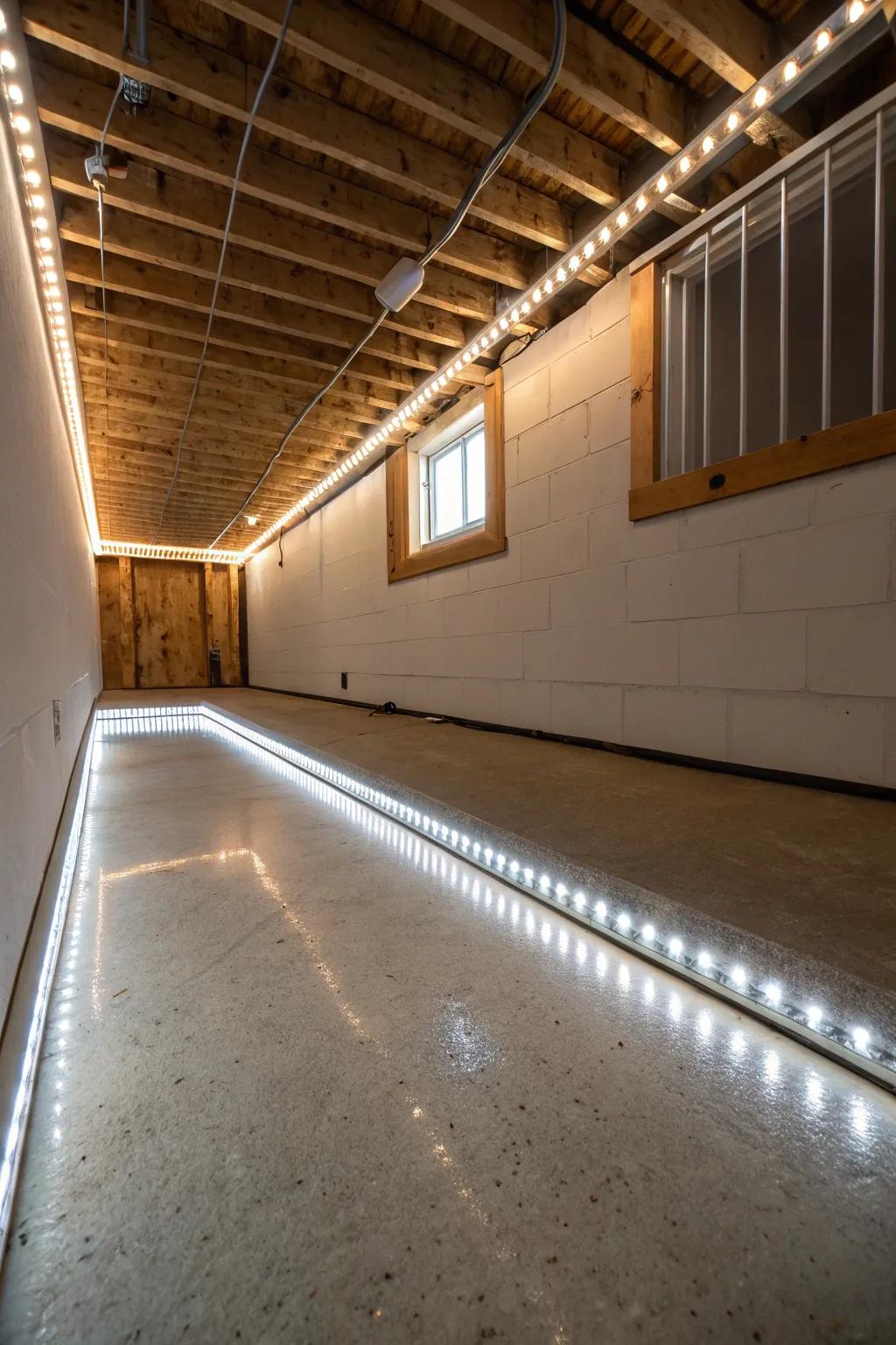 Revamp your underfloor area with efficient LED light ribbons.