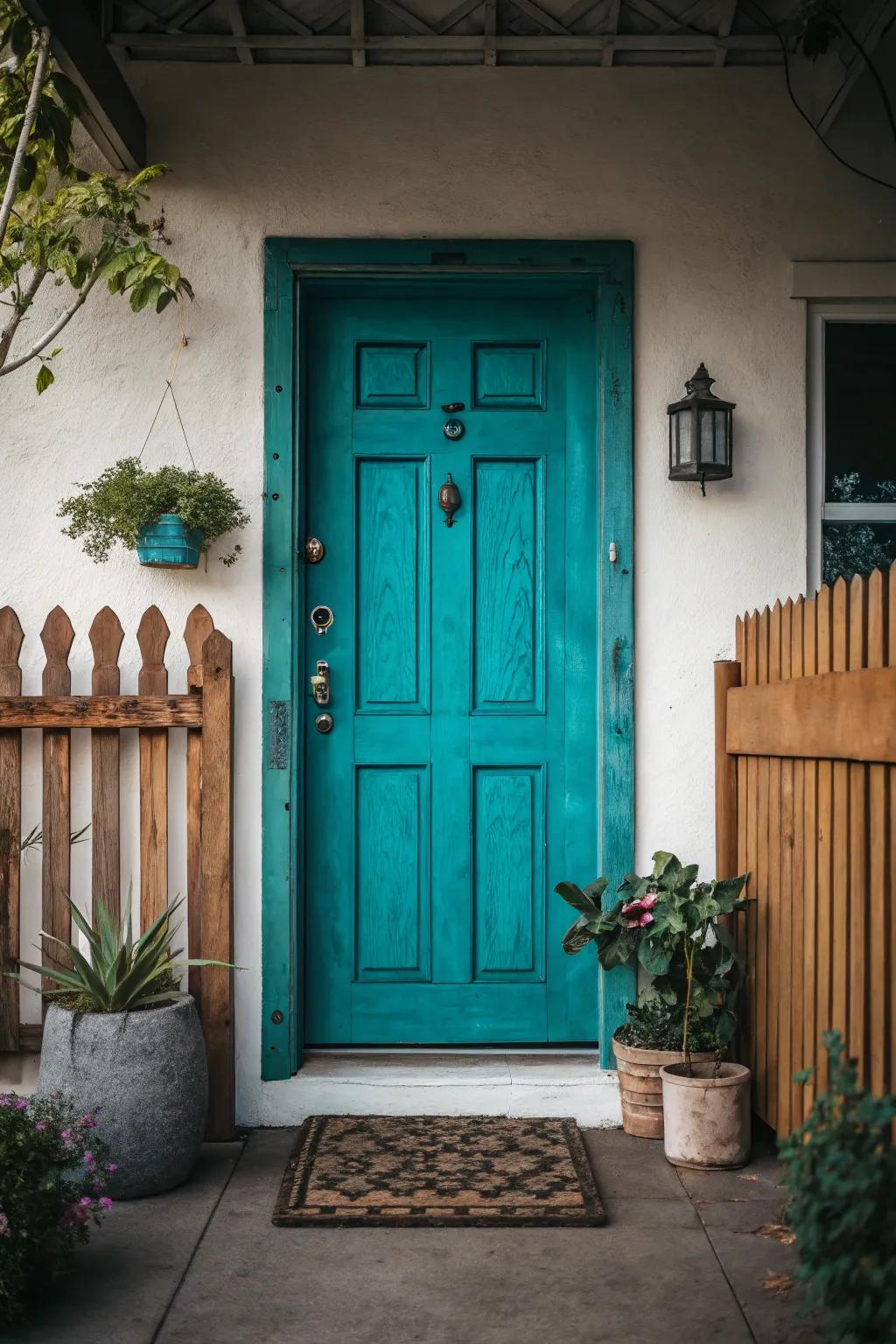 A bold door color can really enhance the entrance of your home.