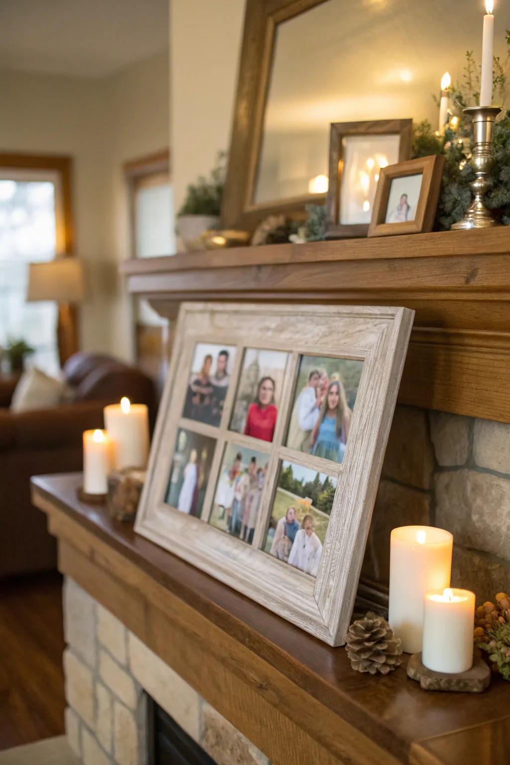 A bespoke photo arrangement beautifully encapsulates cherished family memories.