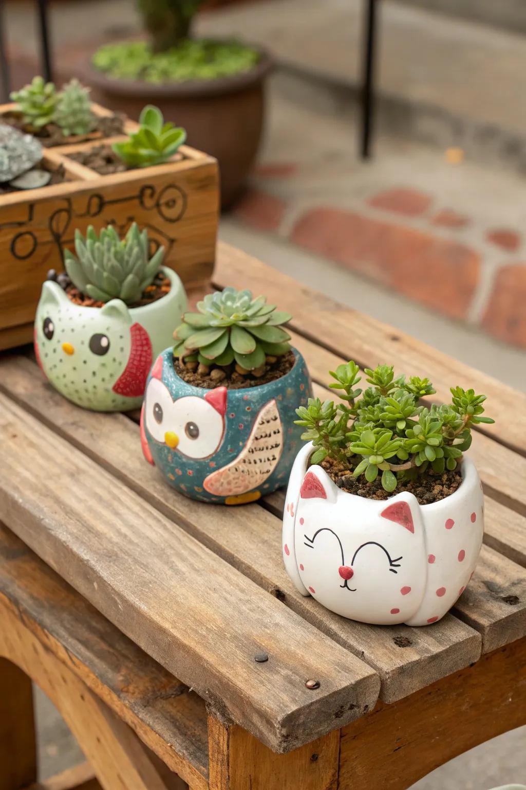 Infuse a whimsical element to your greenery with creature-shaped planters.